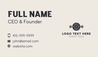 Hipster Gym Barbell Business Card