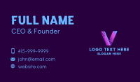 Letter V Digital Marketing Agency Business Card