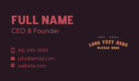 Sports Jersey Wordmark Business Card Design