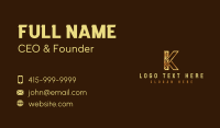 Premium Luxury Letter K Business Card