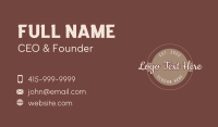 Brown Wordmark Emblem Business Card