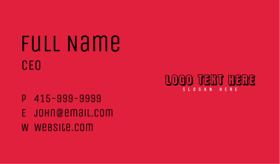 Grunge Generic Wordmark Business Card