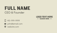Generic Casual Wordmark Business Card