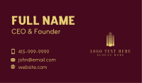 Classy Golden Tower Building Business Card