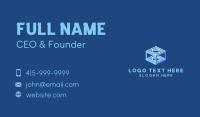Blue Isometric Cube Business Card Design