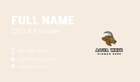 Brown Mosaic Goat Business Card Design