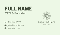 Green Snowflake Pattern  Business Card Design