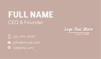 Stylish Script Business Wordmark Business Card