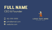 Handyman Wrench Mascot Business Card Design