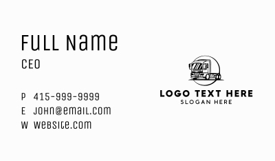 Transport Trading Truck Business Card