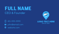 Paper Plane Location Pin Business Card