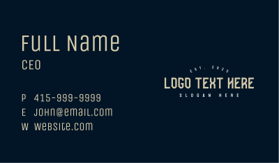 Simple Corporate Wordmark Business Card