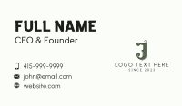 Vintage Marketing Letter J Business Card