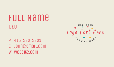 Playful Colorful Wordmark Business Card