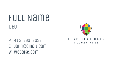 Colorful Shield Business Card