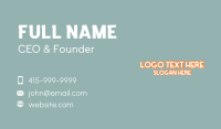 Playful Nerd Wordmark Business Card