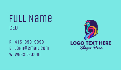 Colorful Peacock Business Card