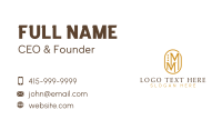 Elegant Golden Letter M  Business Card