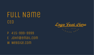 Quirky Vintage Wordmark Business Card