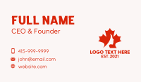 Red Maple Leaf Woman Business Card