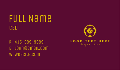 Gold Gothic Lettermark Business Card
