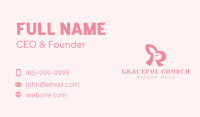 Pink Rabbit Letter R Business Card