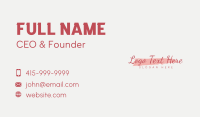 Cosmetics Brand Wordmark Business Card