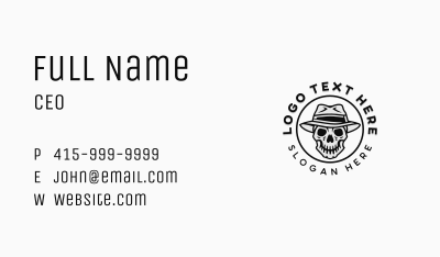 Hipster Skull Top Hat Business Card