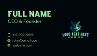 Angry Neon Wolf Business Card