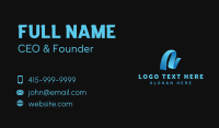 Tech Ribbon Letter  Business Card