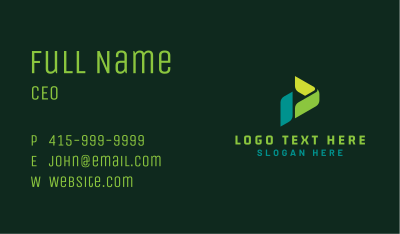 Corporate Letter P  Business Card