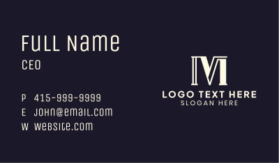Legal Law Firm Letter M Business Card