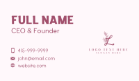 Floral Styling Letter L Business Card