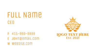 Expensive Golden Diamond Crown  Business Card