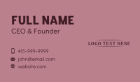 Luxurious Feminine Wordmark Business Card