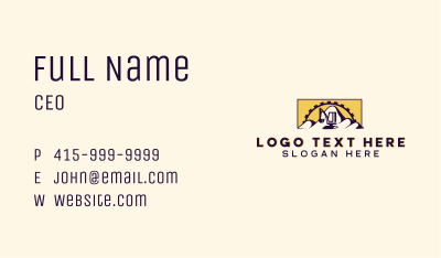 Mechanical Mountain Excavator Business Card Image Preview
