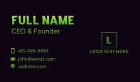Green Gradient Futuristic Letter Business Card Design
