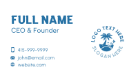 Retro Tropical Palm Tree Business Card