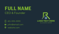 Green Roof Letter R Business Card