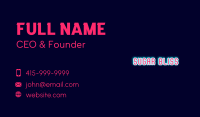 Neon Light Pixel  Business Card Image Preview