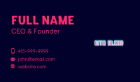 Neon Light Pixel  Business Card Image Preview