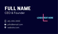 Futuristic Neon Wordmark Business Card