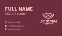 Stripe Pink Lips Business Card Design