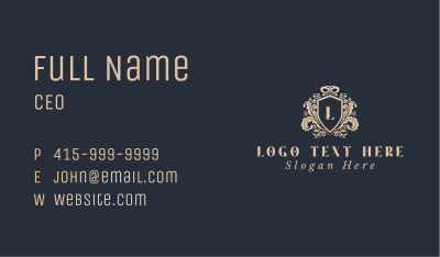 Ornamental Shield Lettermark Business Card