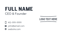 Handwritten Texture Wordmark Business Card