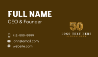 Golden Number 50 Business Card Design