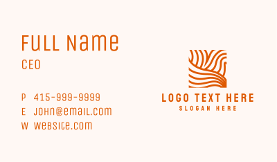 Orange Abstract Lines Business Card