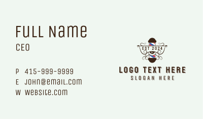 Retro Barber Haircut Business Card Image Preview