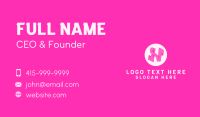 Pink Fashion Letter N Business Card