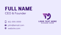 Purple Gaming Letter M Business Card